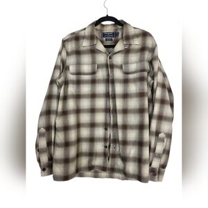 Ralph Lauren Polo Sport wool and cotton blend Beige Plaid Shirt Jacket